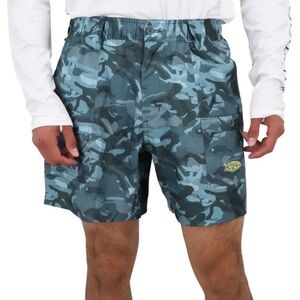 AFTCO The Original Fishing Shorts Gray and Blue Camouflage Shorts Sz 30 (Flaw)